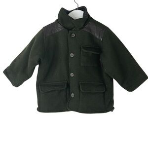 Baby Gap Dark Green Barn Jacket Wool Coat Baby Boy 18-24 Months